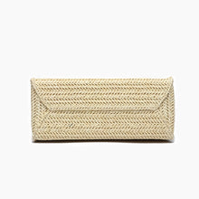 Load image into Gallery viewer, Coastal Straw Envelope Crossbody Bag White
