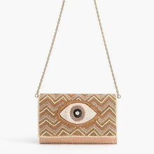 Load image into Gallery viewer, Rose Gold Evil Eye Beaded Clutch