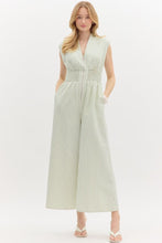 Load image into Gallery viewer, Nautical Lines Jumpsuit Sage