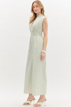 Load image into Gallery viewer, Nautical Lines Jumpsuit Sage
