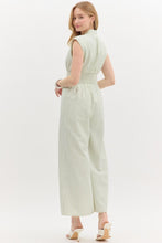 Load image into Gallery viewer, Nautical Lines Jumpsuit Sage