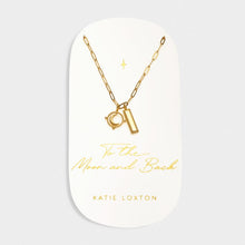 Load image into Gallery viewer, To The Moon And Back' Gold Charm Necklace
