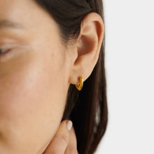 Load image into Gallery viewer, Alora Heart Gold Huggie Earrings