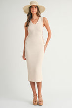 Load image into Gallery viewer, Lace Up Crochet Midi Dress