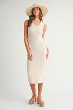 Load image into Gallery viewer, Lace Up Crochet Midi Dress