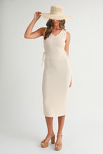 Load image into Gallery viewer, Lace Up Crochet Midi Dress