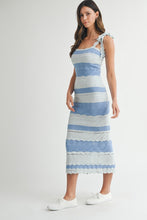 Load image into Gallery viewer, Scallops In The Summer Midi Dress Blue