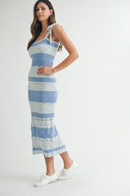 Load image into Gallery viewer, Scallops In The Summer Midi Dress Blue