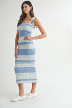 Load image into Gallery viewer, Scallops In The Summer Midi Dress Blue