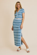 Load image into Gallery viewer, Blue Summer Stripe Skirt