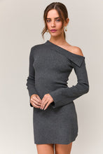 Load image into Gallery viewer, Off The Shoulder Mini Sweater Dress