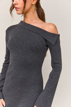 Load image into Gallery viewer, Off The Shoulder Mini Sweater Dress