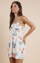 Load image into Gallery viewer, Seashells Pleated Bodice Romper