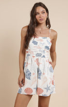 Load image into Gallery viewer, Seashells Pleated Bodice Romper