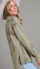 Load image into Gallery viewer, Cheetah Dreams Satin Button Down