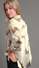 Load image into Gallery viewer, Cheetah Dreams Satin Button Down