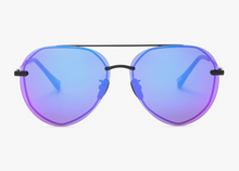 Load image into Gallery viewer, Lenox Matte Black/Purple Mirror DIFF Sunglasses