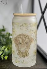 Load image into Gallery viewer, Sunflower Highland Calf 16oz Libbey Glass