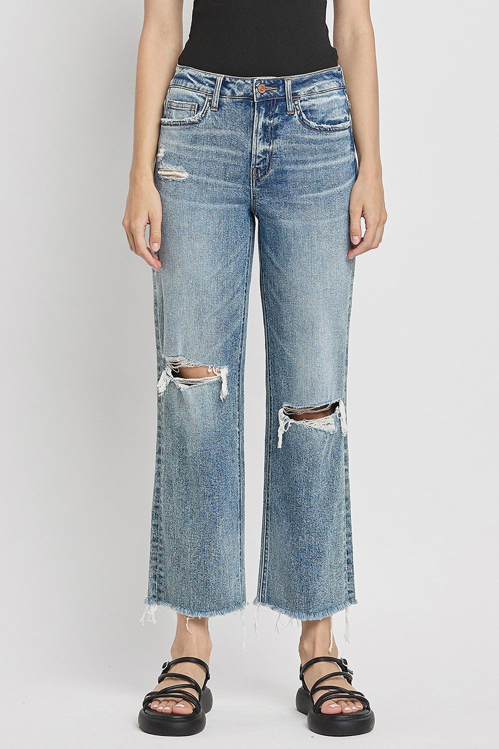 Punctual High Rise Slim Wide Jeans