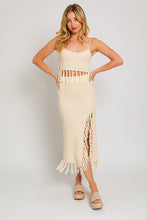 Load image into Gallery viewer, Fancy Tassels Midi Skirt Cream
