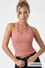 Load image into Gallery viewer, Floral Lace Halter Crop Top
