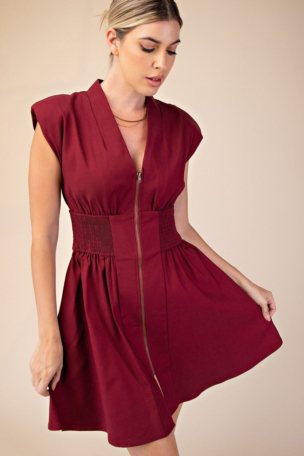 Pretty Things Mini Dress Burgundy