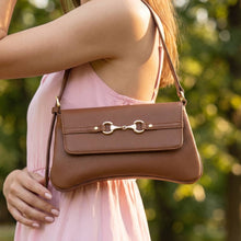 Load image into Gallery viewer, Horsebit Curved Baguette Shoulder Bag
