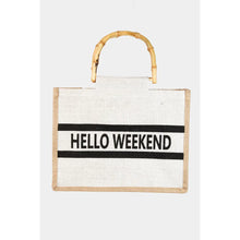 Load image into Gallery viewer, Bamboo Hello Weekend Tote Bag

