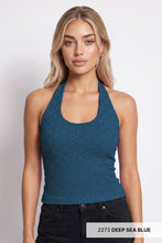 Load image into Gallery viewer, Floral Lace Halter Crop Top

