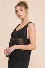 Load image into Gallery viewer, Crochet Summer Knit Tank Black
