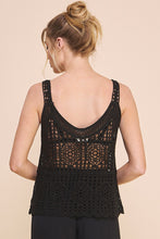 Load image into Gallery viewer, Crochet Summer Knit Tank Black
