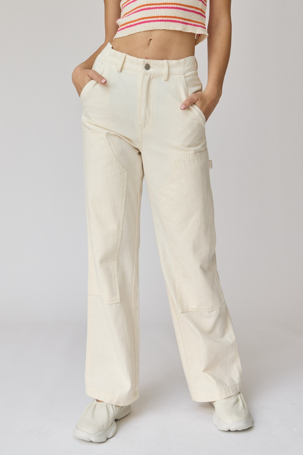 Mila Canvas Straight Fit Pants