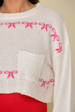 Load image into Gallery viewer, Ribbon Cropped Sweater Top
