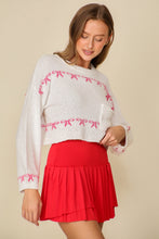 Load image into Gallery viewer, Ribbon Cropped Sweater Top
