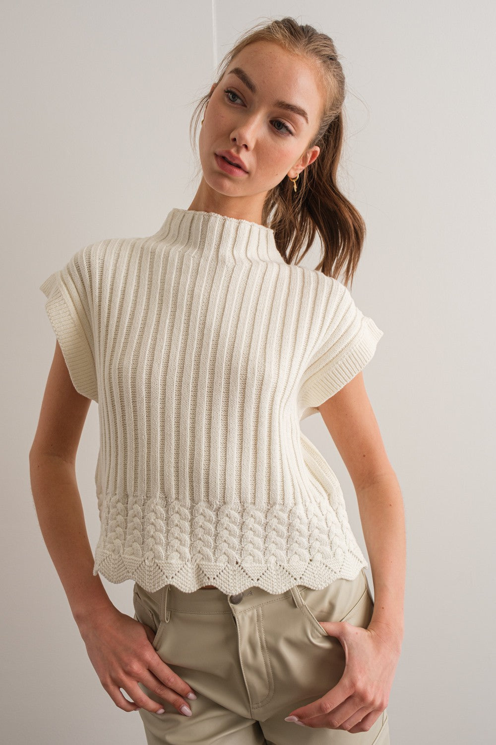 Rory Cropped Sweater Ivory