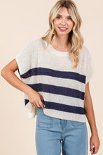 Load image into Gallery viewer, Stripe Me Navy Sweater
