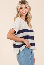 Load image into Gallery viewer, Stripe Me Navy Sweater
