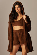 Load image into Gallery viewer, Cozy Fleece 3 Piece Pajama Set Chocolate
