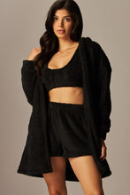 Load image into Gallery viewer, Cozy Fleece 3 Piece Pajama Set Black
