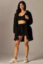 Load image into Gallery viewer, Cozy Fleece 3 Piece Pajama Set Black
