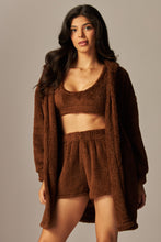 Load image into Gallery viewer, Cozy Fleece 3 Piece Pajama Set Chocolate
