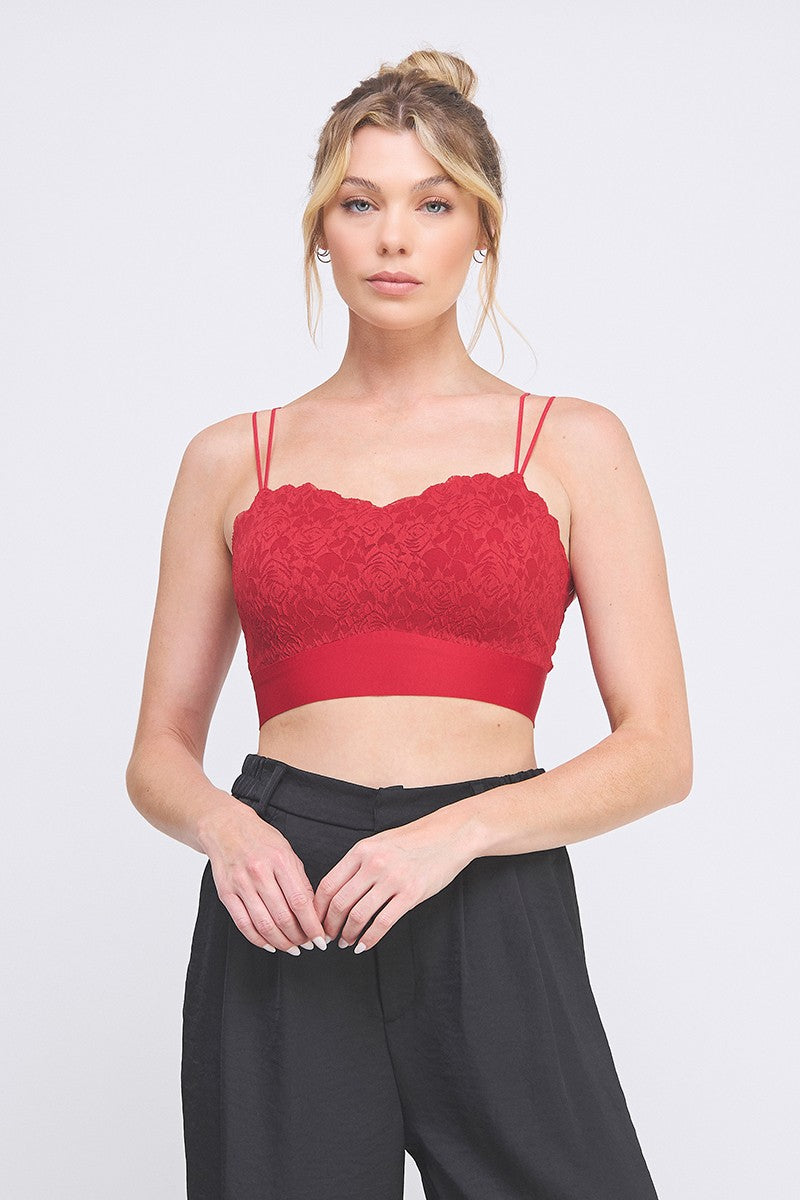 Rose Knit Lace Bralette O/S