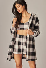 Load image into Gallery viewer, Cozy Fleece 3 Piece Pajama Set Plaid White
