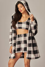 Load image into Gallery viewer, Cozy Fleece 3 Piece Pajama Set Plaid White
