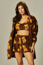 Load image into Gallery viewer, Cozy Fleece 3 Piece Pajama Set Bear Brown
