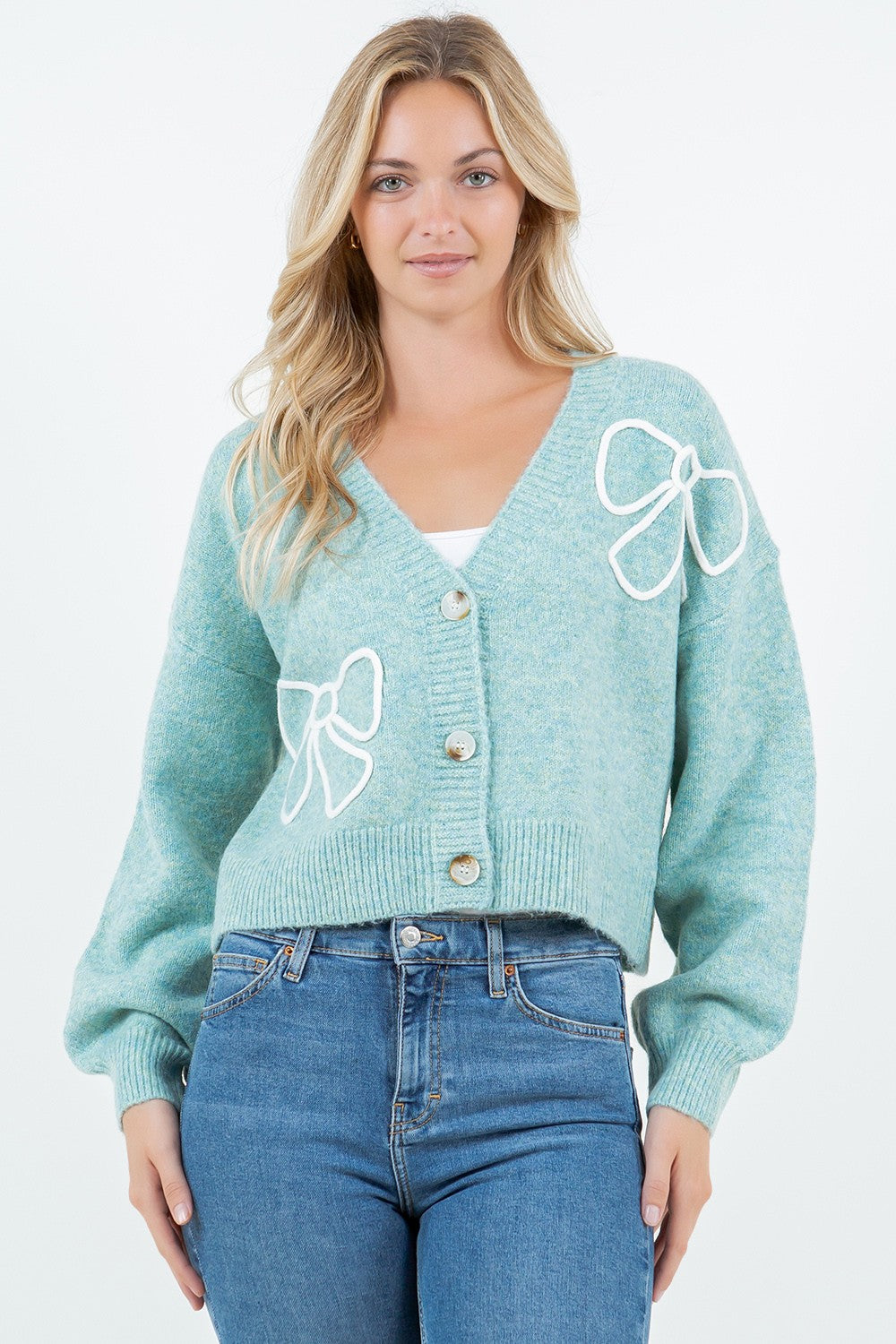 Bow Delight Button Down Cardigan