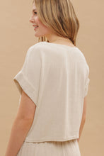 Load image into Gallery viewer, Boxy Cut Linen Crop Top
