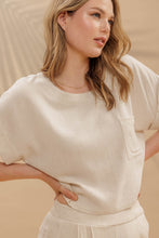 Load image into Gallery viewer, Boxy Cut Linen Crop Top
