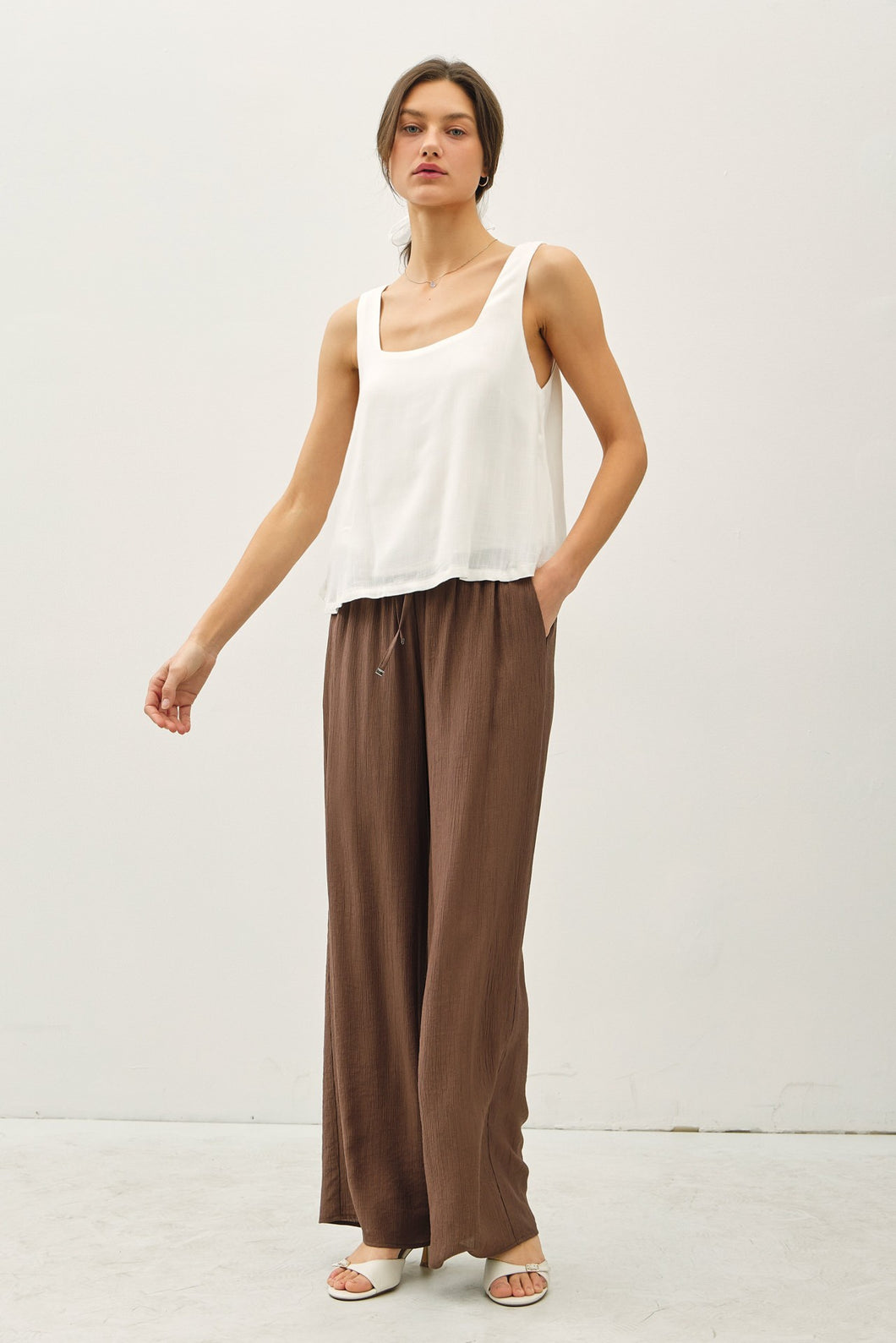 Wendy Wide Leg Dress Pants Brown