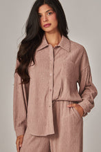 Load image into Gallery viewer, Crinkled Rhinestone Lounge Set Mocha
